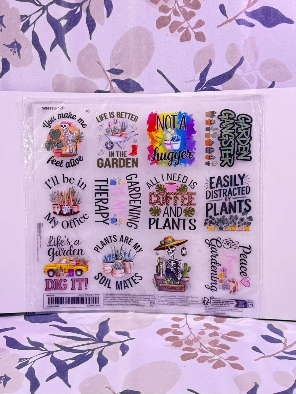 Garden Sticker Sheet - Assorted Color Plant Transfer Decals - Picture 1 of 4